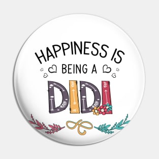 Happiness Is Being A Didi Wildflowers Valentines Mothers Day Pin