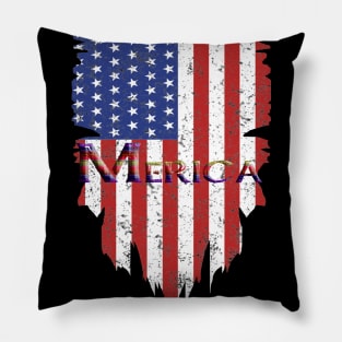 Merica , flag USA Pillow