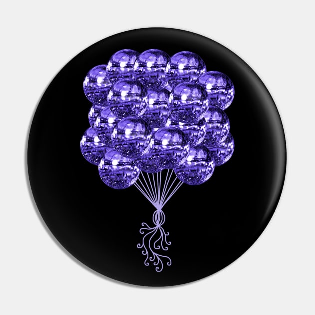 Funky Indigo Disco Ball Balloons - Disco Ball - Pin