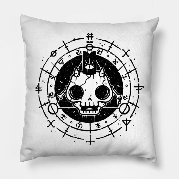 Skull of the Lamb v2 - Distressed Pillow by demonigote