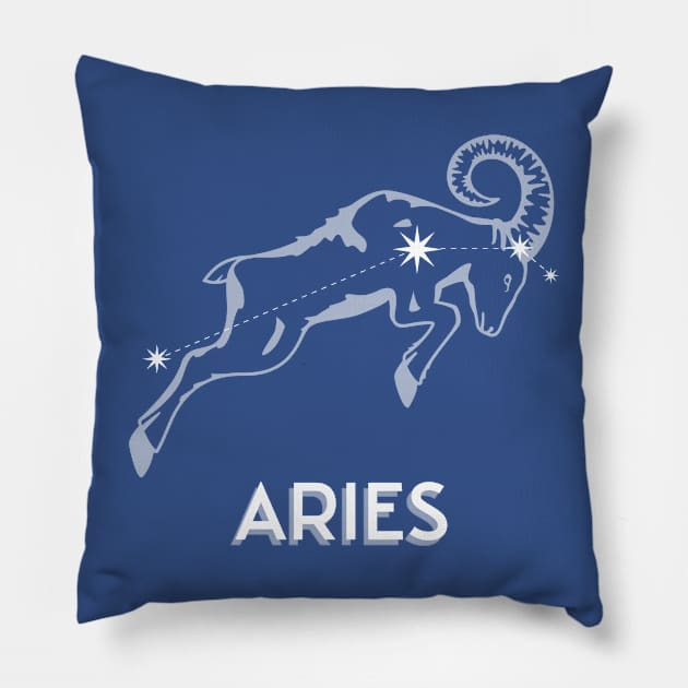 Aries Constellation Pillow by Javisolarte