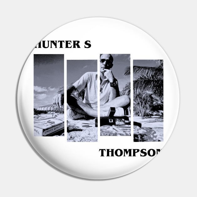 Hunter S Tompson Retro Pin by Hidarsup Bahagiarsa