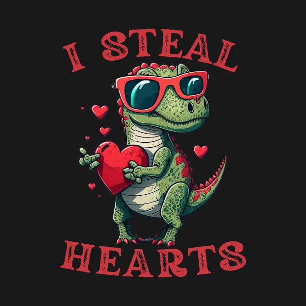 Valentine I Steal Hearts Dinosaur by Gtrx20
