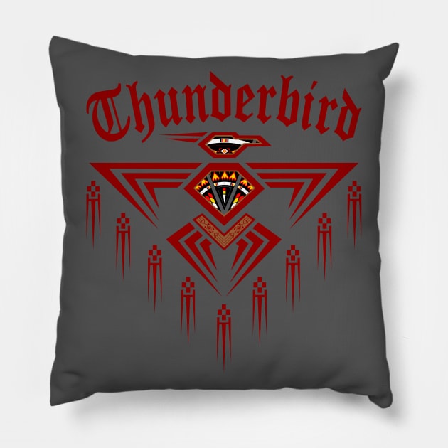 Thunderbird Red Pillow by melvinwareagle