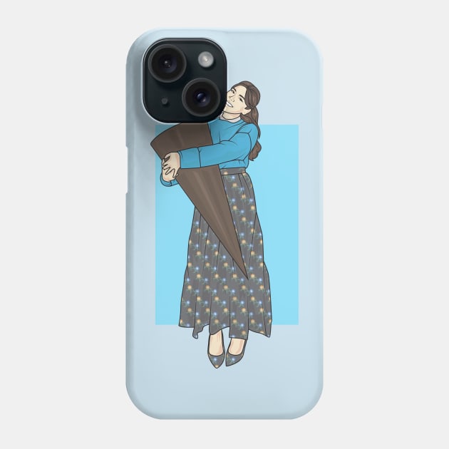 Lady and big ice cream Rain Collection Phone Case by crissbahari