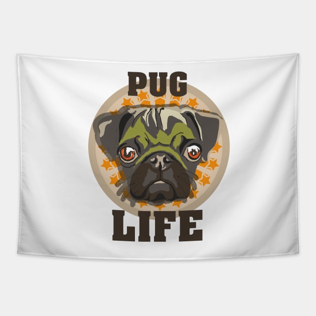 Pug life funny puppy Tapestry by HomeCoquette