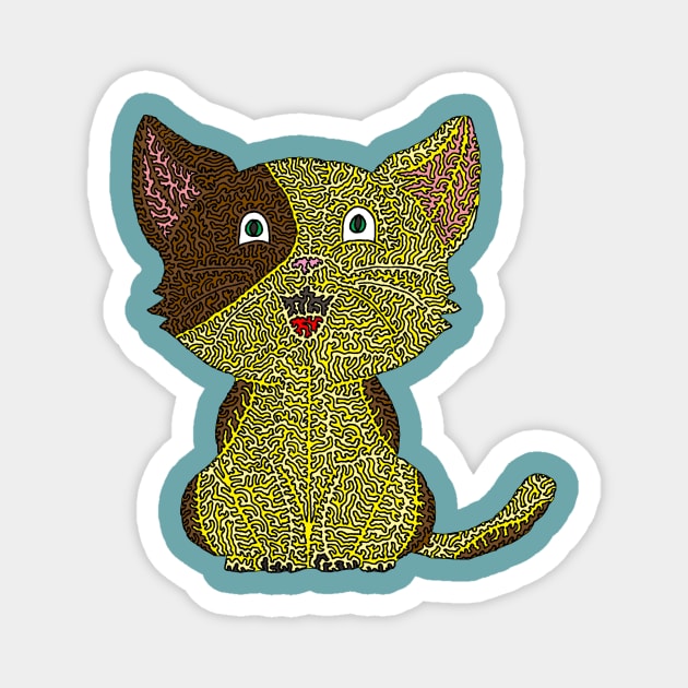 Squiggle Kitten Magnet by NightserFineArts