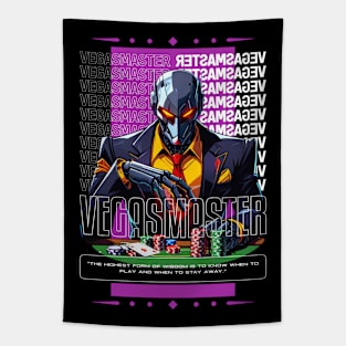 Vegas Master Robot Gambler Tapestry