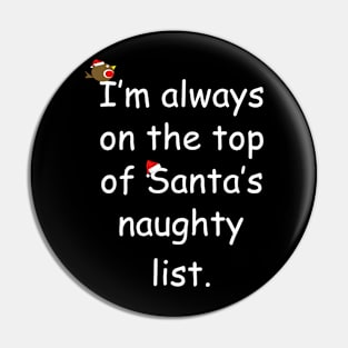 Santa's List W/B Pin