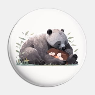 Adorable Grizzly Bear Animal Loving Cuddle Embrace Children Kid Tenderness Pin