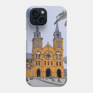 Notre Dame Cathedral of Saigon Vietnam Illustration Phone Case