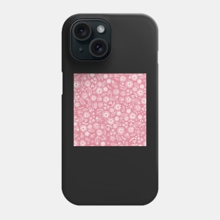 Floral Sketch Pink Phone Case