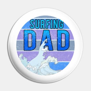 Surfing Dad // Wave blue sunset Pin