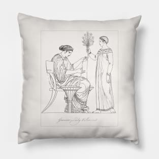 Grecian Lady and Servant Pillow