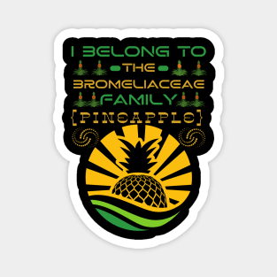 I Belong to the Bromeliaceae Family Pineapple (Ananas Comosus) Magnet