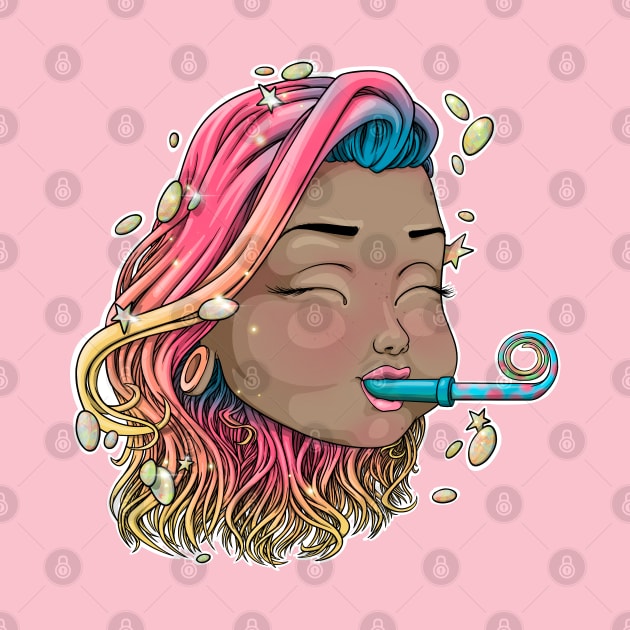 Reva Prisma party face emoji by Mei.illustration