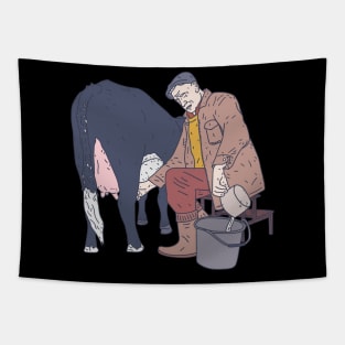 Cow Milking - Udder Farmer - Cattle Whisperer Tapestry