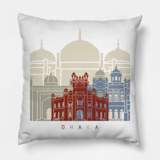 Dhaka skyline poster Pillow