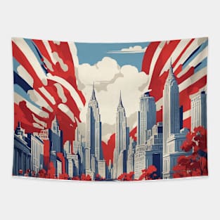 New York United States of America Tourism Vintage Poster Tapestry