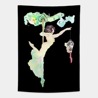 Green fairy pole dancer Tapestry