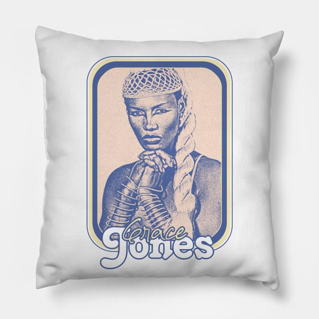 Grace Jones // Retro 80s Aesthetic Fan Design Pillow by DankFutura