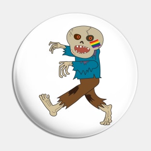 Gay pride Halloween ghost monster. Funny cartoon drawing animation. Pin