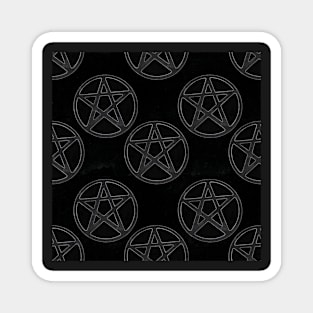 Dark Black Gothic Stone Pentagrams Magnet