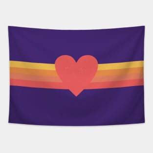 Retro Rainbow Heart Tapestry