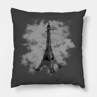 Cloudy Eiffel Tower Pillow