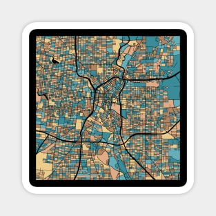 San Antonio Map Pattern in Mid Century Pastel Magnet