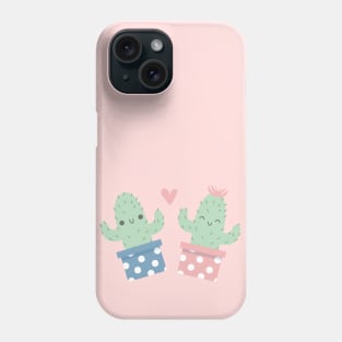 Cute cacti couple Phone Case