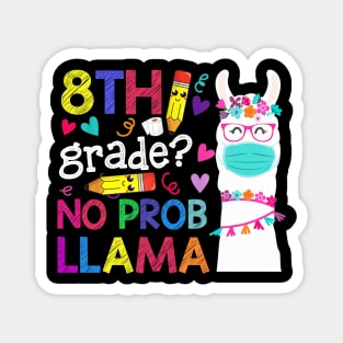 Quarantine Llama 8th Grade 2020 School Social Distance Shirt Funny Back To School Gifts Magnet