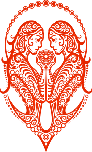 Red Gemini Zodiac Sign Magnet