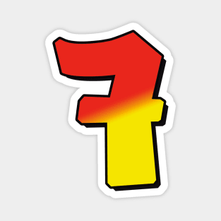 Number 7 red / yellow Magnet