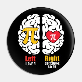 Left vs right brain pi day Pin