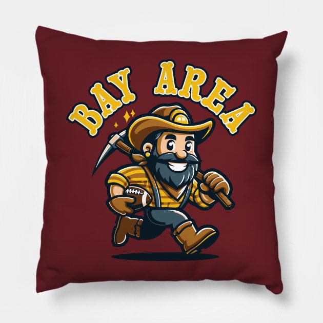 Bay Area Gold Digger Football Tee: Embrace California Spirit & Gridiron Passion - Perfect for Football Lovers Pillow by CC0hort