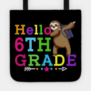 Sloth Hello 6th Grade Teachers Kids Back to school Gifts Tote