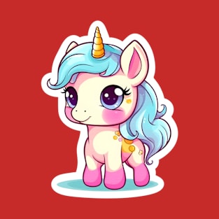 cute Kawaii Unicorn sticker T-Shirt