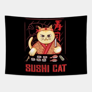 Sushi Cat Chef Tapestry