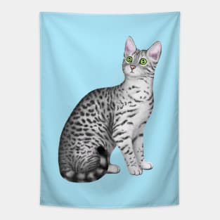 Egyptian Mau (Blue Background) Tapestry