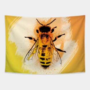 Honey Bee Bright Yellow Design Tapestry