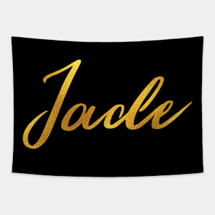 Jade Name Hand Lettering in Faux Gold Letters Tapestry