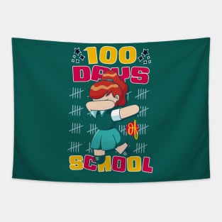 100 days of school featuring a dabbing Football #1 Tapestry