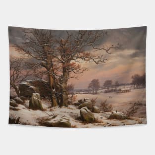 Winter Landscape near Vordingborg, Denmark by Johan Christian Dahl Tapestry