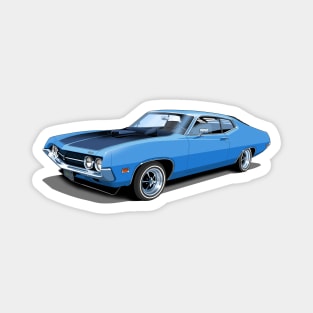 1970 Ford Torino Cobra Jet in winter blue Magnet