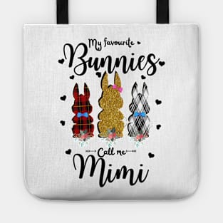 My Favorite Bunnies Call Me Mimi, Cute Leopard Bunnies Easter Gift Tote