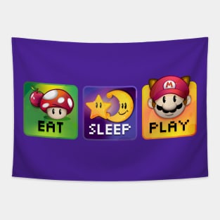 Eat Sleep Play Gamer Tapestry