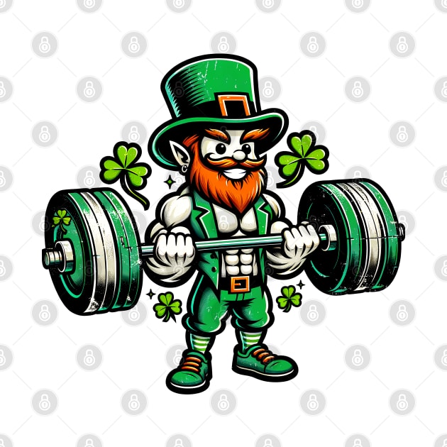 St. Paddy's Powerlift: Strongman Leprechaun Gym Shirt by Klimek Prints