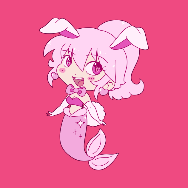 Pink Bunny Girl Mermaid by saradaboru