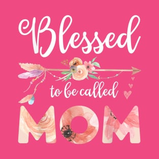 Women Blessed Mom Floral Mom Mothers Day Gift T-Shirt